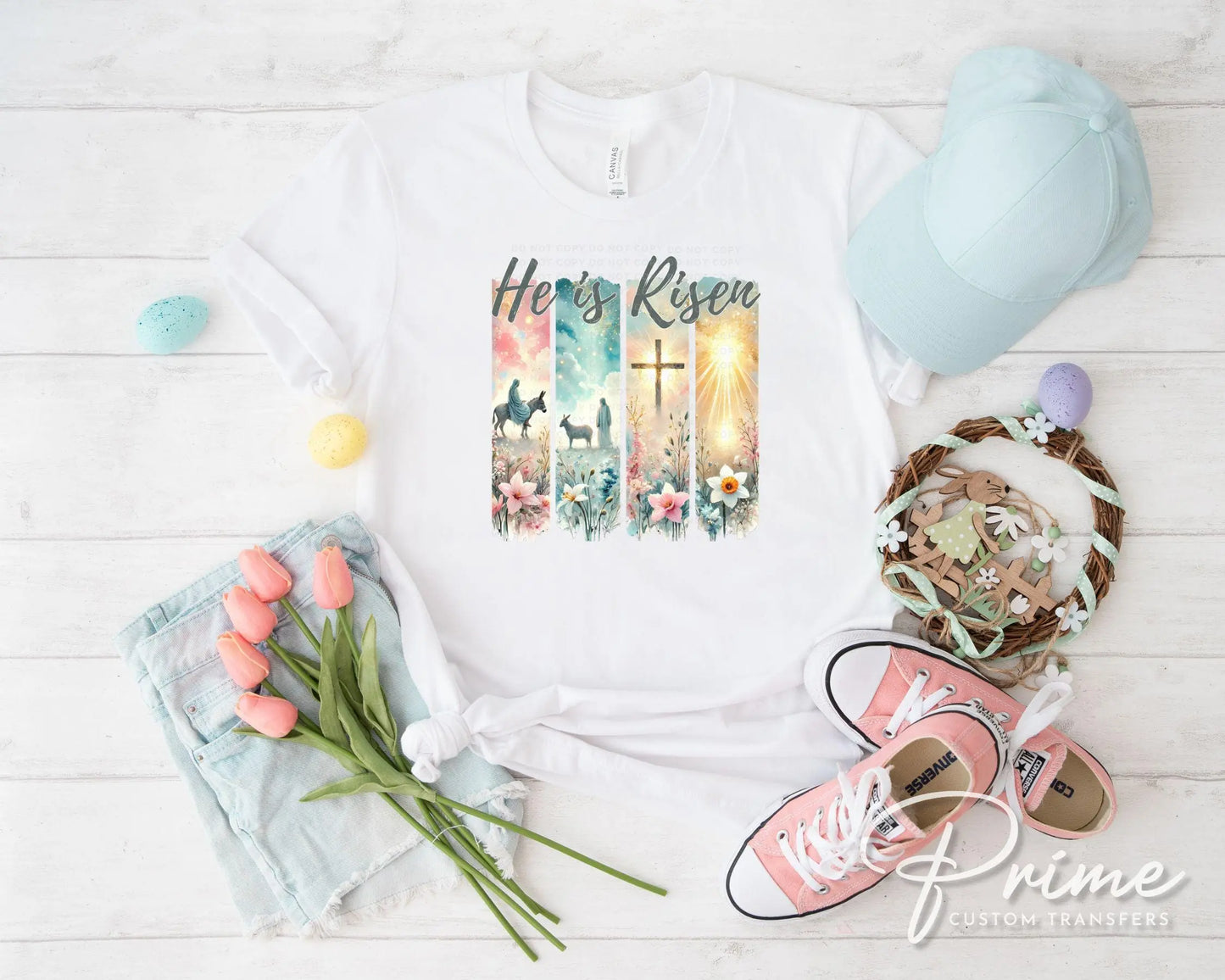 Easter DTF Transfer, Ready to Press, T-shirt Transfer, Heat Transfer, Direct to Film, Bible, Christian, Jesus, Watercolor He is Risen