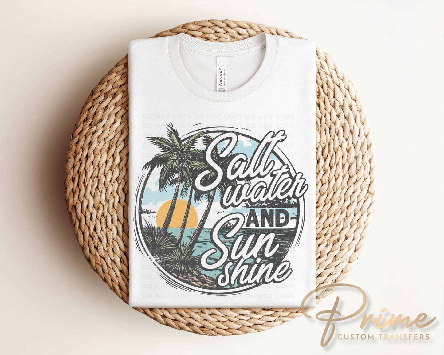Salt water and Sunshine DTF Transfers, Ready to Press, T-shirt Transfers, Heat Transfer, Direct to Film, Beach shirt, Summer Time, Vacation