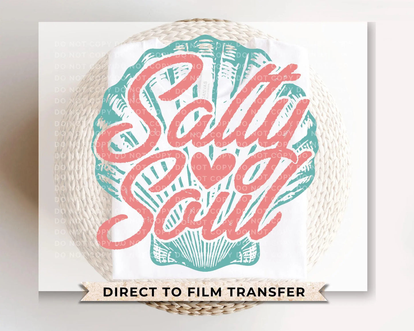 Salty Soul DTF Transfer, Ready to Press, T-shirt Transfers, Heat Transfer, Direct to Film, Beach, Summer Time, Vacation, Sea Shell, Tropical