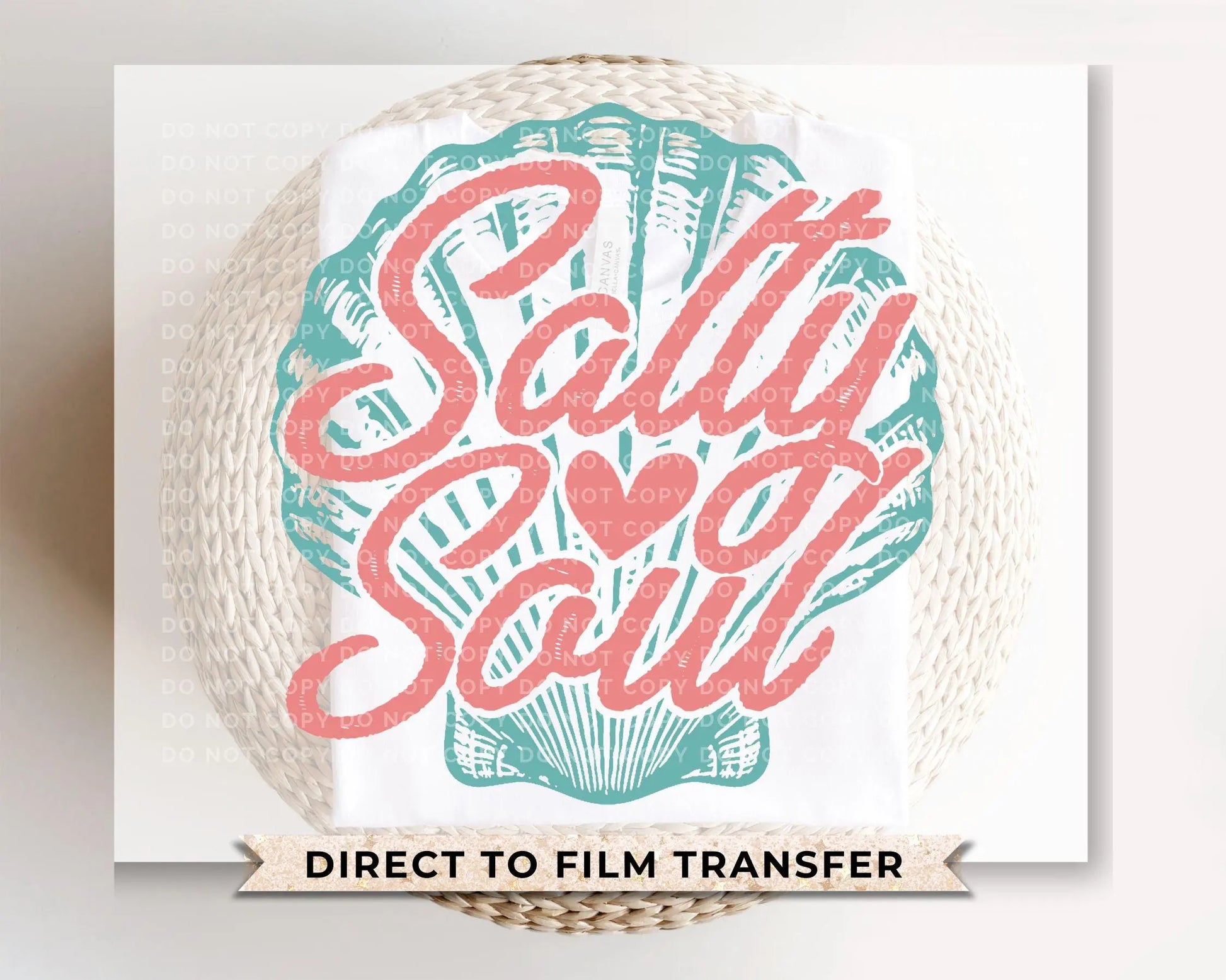 Salty Soul DTF Transfer, Ready to Press, T-shirt Transfers, Heat Transfer, Direct to Film, Beach, Summer Time, Vacation, Sea Shell, Tropical