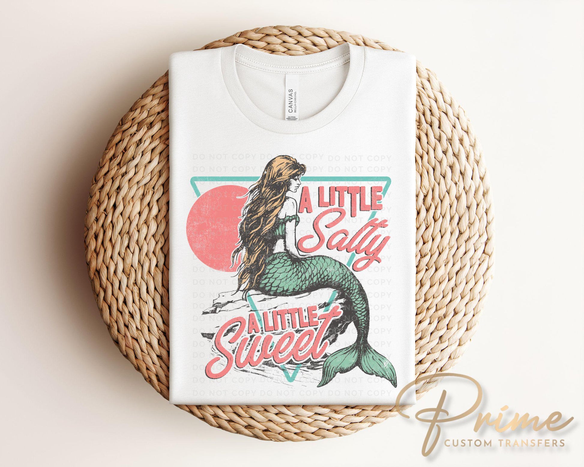 A Little Salty a Little Sweet DTF Transfers, Ready to Press, T-shirt Transfers, Heat Transfer, Direct to Film, Beach Shirt, Summer, Mermaid