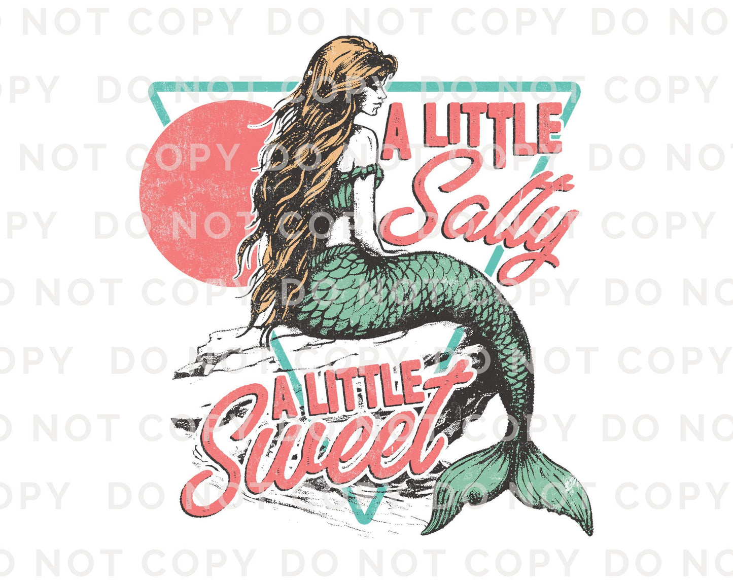 A Little Salty a Little Sweet DTF Transfers, Ready to Press, T-shirt Transfers, Heat Transfer, Direct to Film, Beach Shirt, Summer, Mermaid
