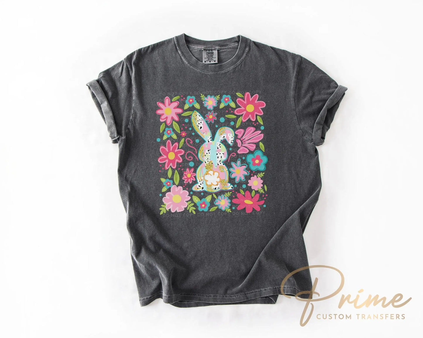 Easter DTF Transfer, Ready to Press, T-shirt Transfer, Heat Transfer, Direct to Film, Floral, Spring, Rabbit, Boho, Flowers, Easter Bunny