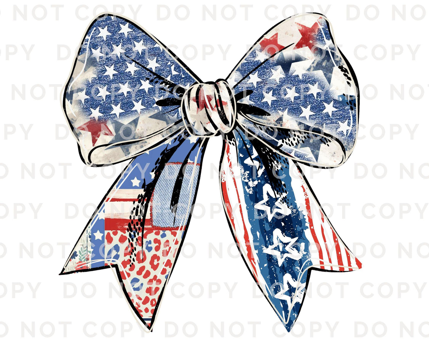 Coquette 4th of July DTF Transfers, Ready to Press, T-shirt Transfers, Heat Transfer, Direct to Film, USA, Ribbon, USA American Flag Bow