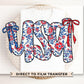 Coquette 4th of July DTF Transfers, Ready to Press, T-shirt Transfers, Heat Transfer, Direct to Film, USA, Ribbon, USA Floral Coquette Bow