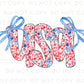 Coquette 4th of July DTF Transfers, Ready to Press, T-shirt Transfers, Heat Transfer, Direct to Film, USA, Ribbon, Bows, USA Floral Coquette