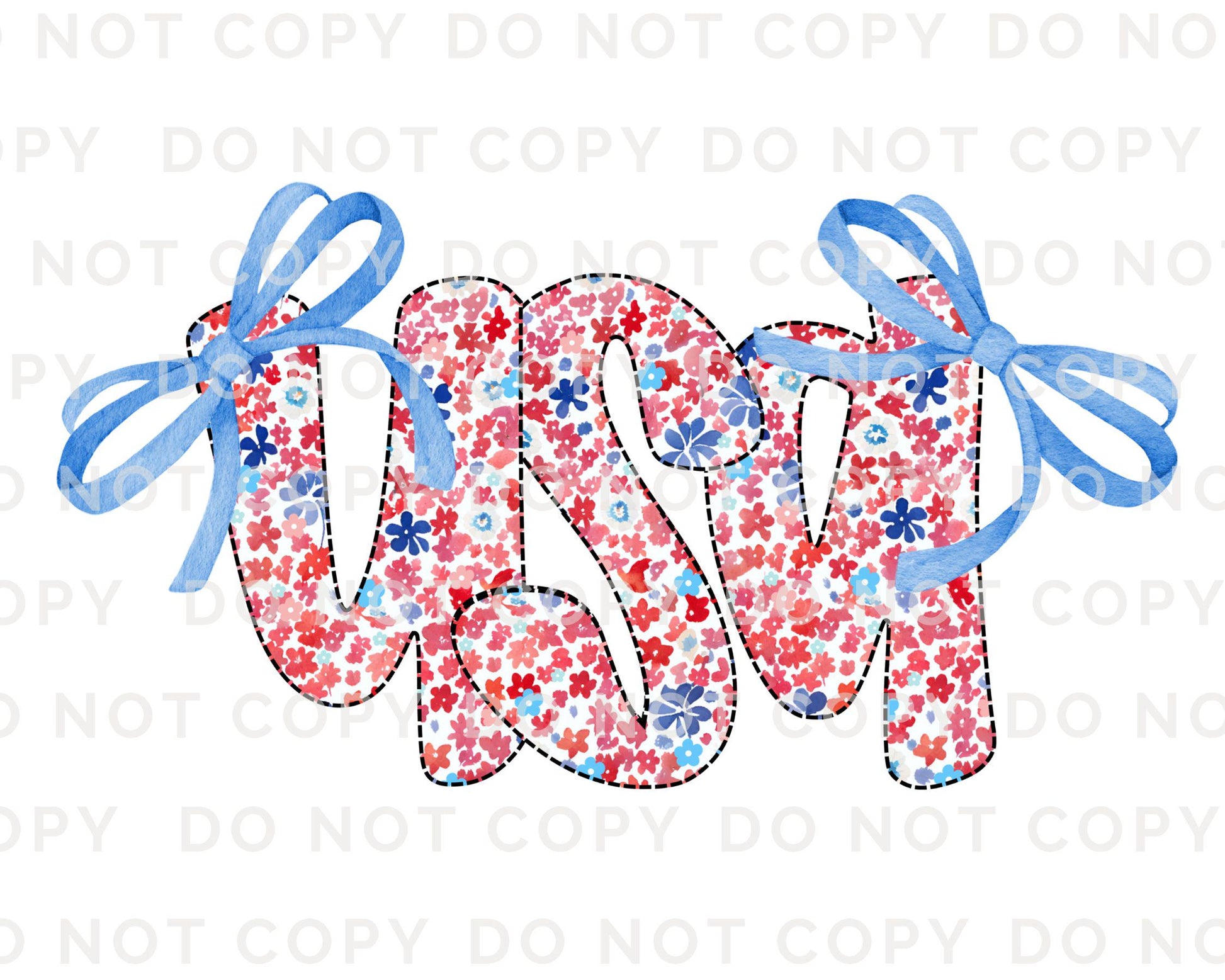 Coquette 4th of July DTF Transfers, Ready to Press, T-shirt Transfers, Heat Transfer, Direct to Film, USA, Ribbon, Bows, USA Floral Coquette