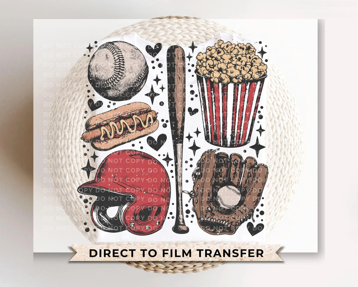 Baseball DTF Transfer, Ready to Press, T-shirt Transfers, Heat Transfer, Direct to Film, Game Day, Sports Mom Apparel, Retro Style Baseball