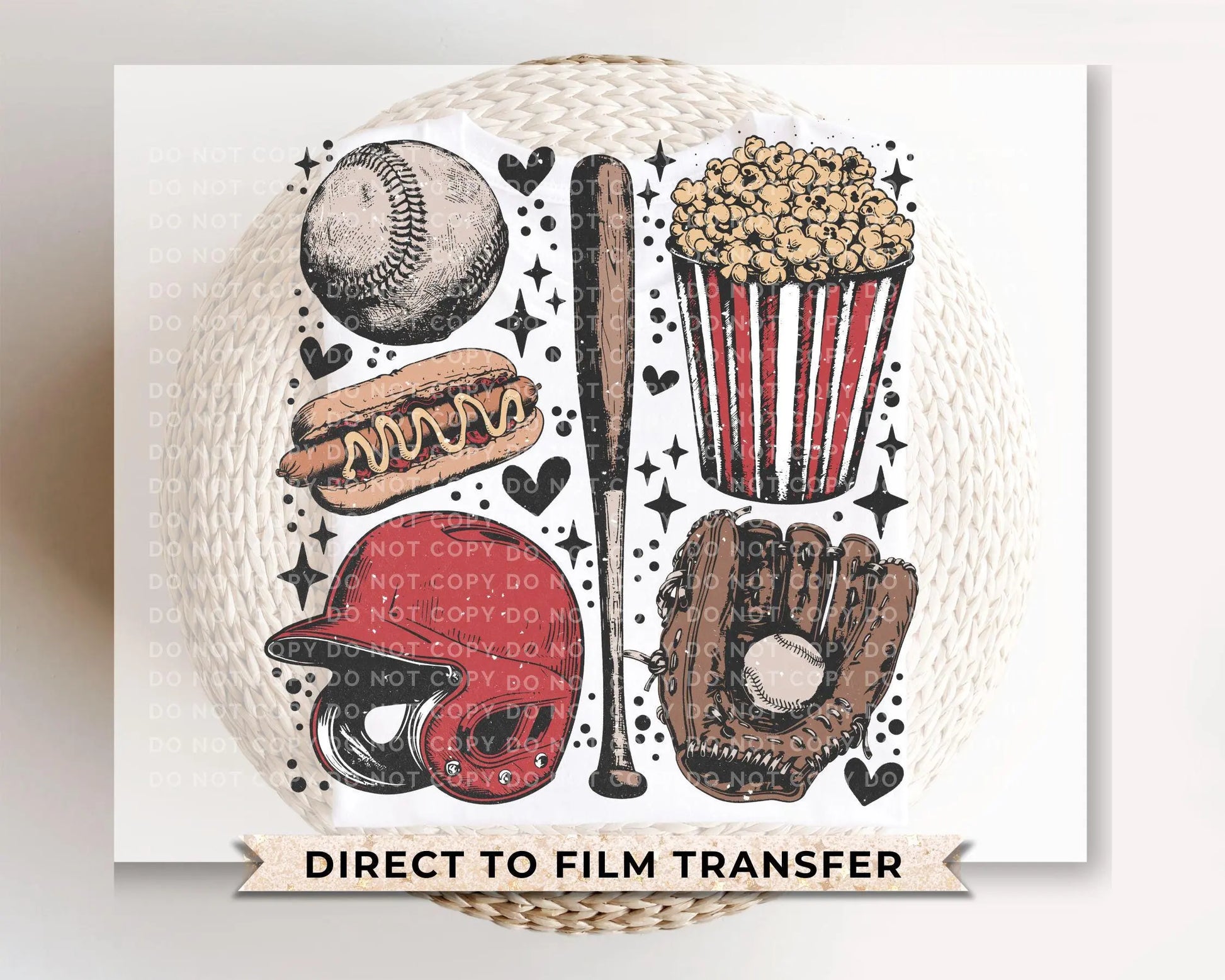 Baseball DTF Transfer, Ready to Press, T-shirt Transfers, Heat Transfer, Direct to Film, Game Day, Sports Mom Apparel, Retro Style Baseball