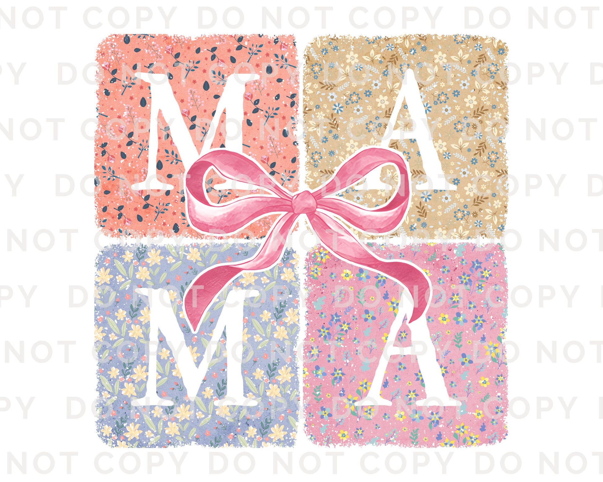 Mother's Day DTF Transfer, Ready to Press, T-shirt Transfer, Heat Transfer, Direct to Film, Mommy and Me, Mini, Bow, Coquette Floral Mama