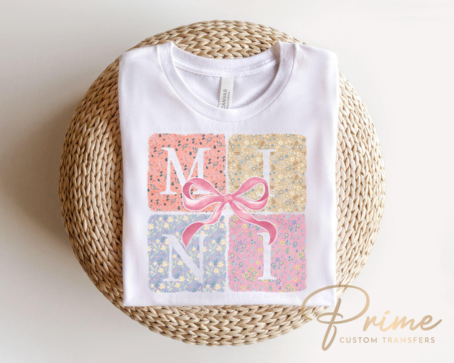 Mother's Day DTF Transfer, Ready to Press, T-shirt Transfer, Heat Transfer, Direct to Film, Mommy and Me, Mama, Bow, Coquette Floral Mini