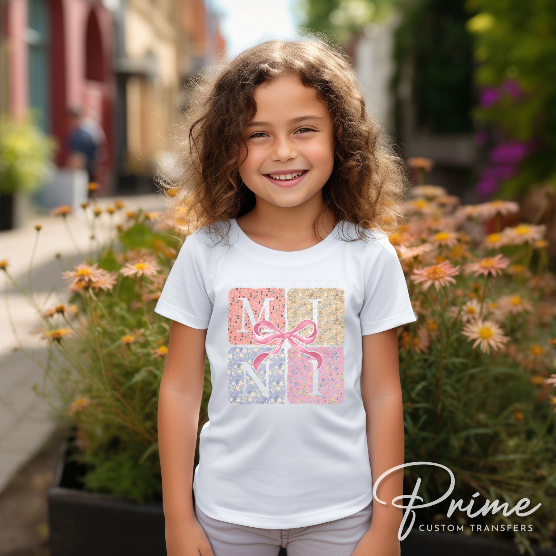 Mother's Day DTF Transfer, Ready to Press, T-shirt Transfer, Heat Transfer, Direct to Film, Mommy and Me, Mama, Bow, Coquette Floral Mini