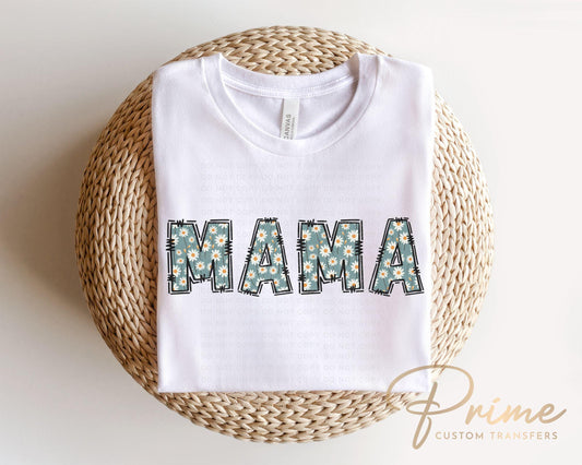 Mother's Day DTF Transfers, Ready to Press, T-shirt Transfers, Shirt Heat Transfer, Direct to Film, Doodle, Gift for Mom, Floral, Mama Daisy