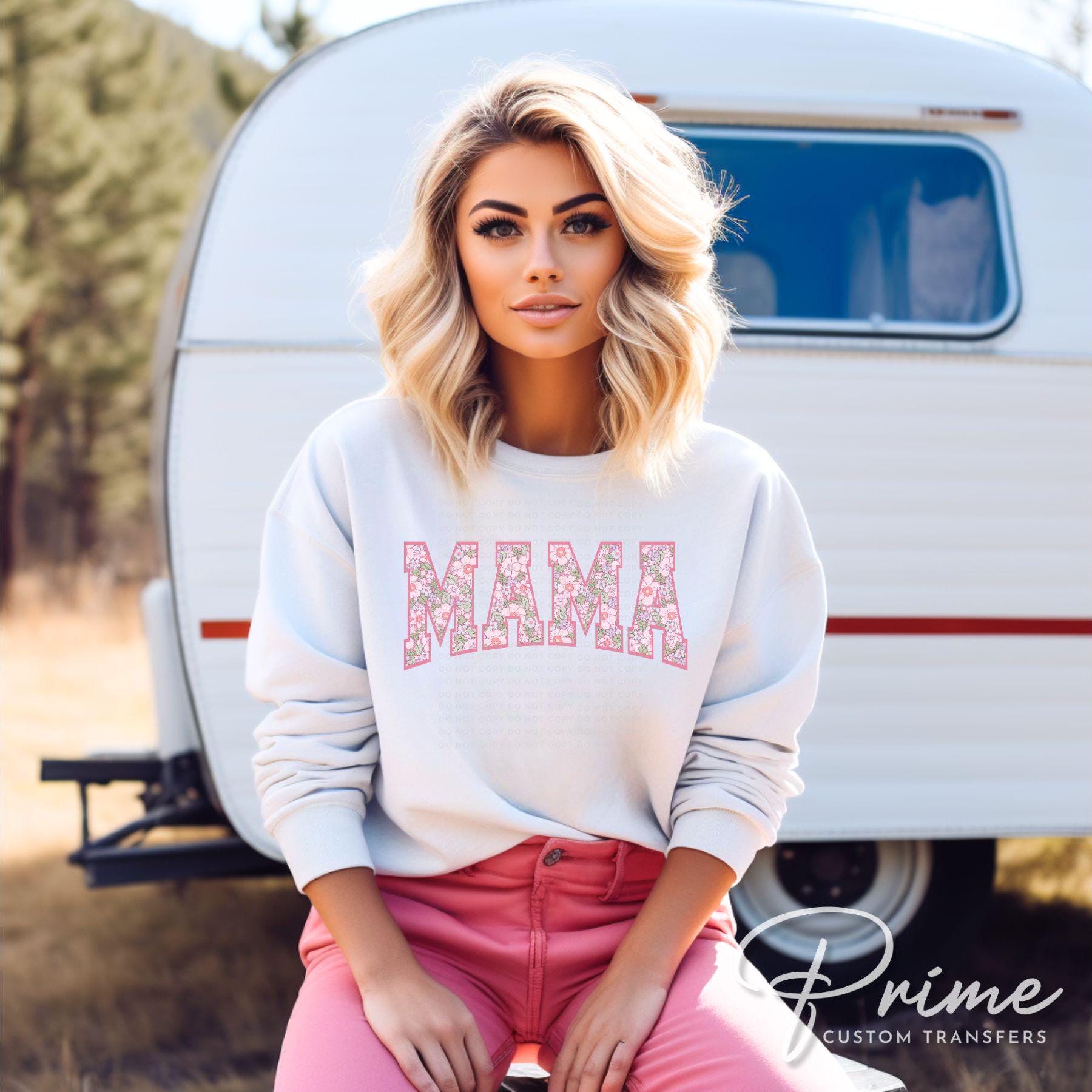 Mother's Day DTF Transfers, Ready to Press, T-shirt Transfers, Shirt Heat Transfer, Direct to Film, Spring, Boho Gift for Mom, Floral Mama