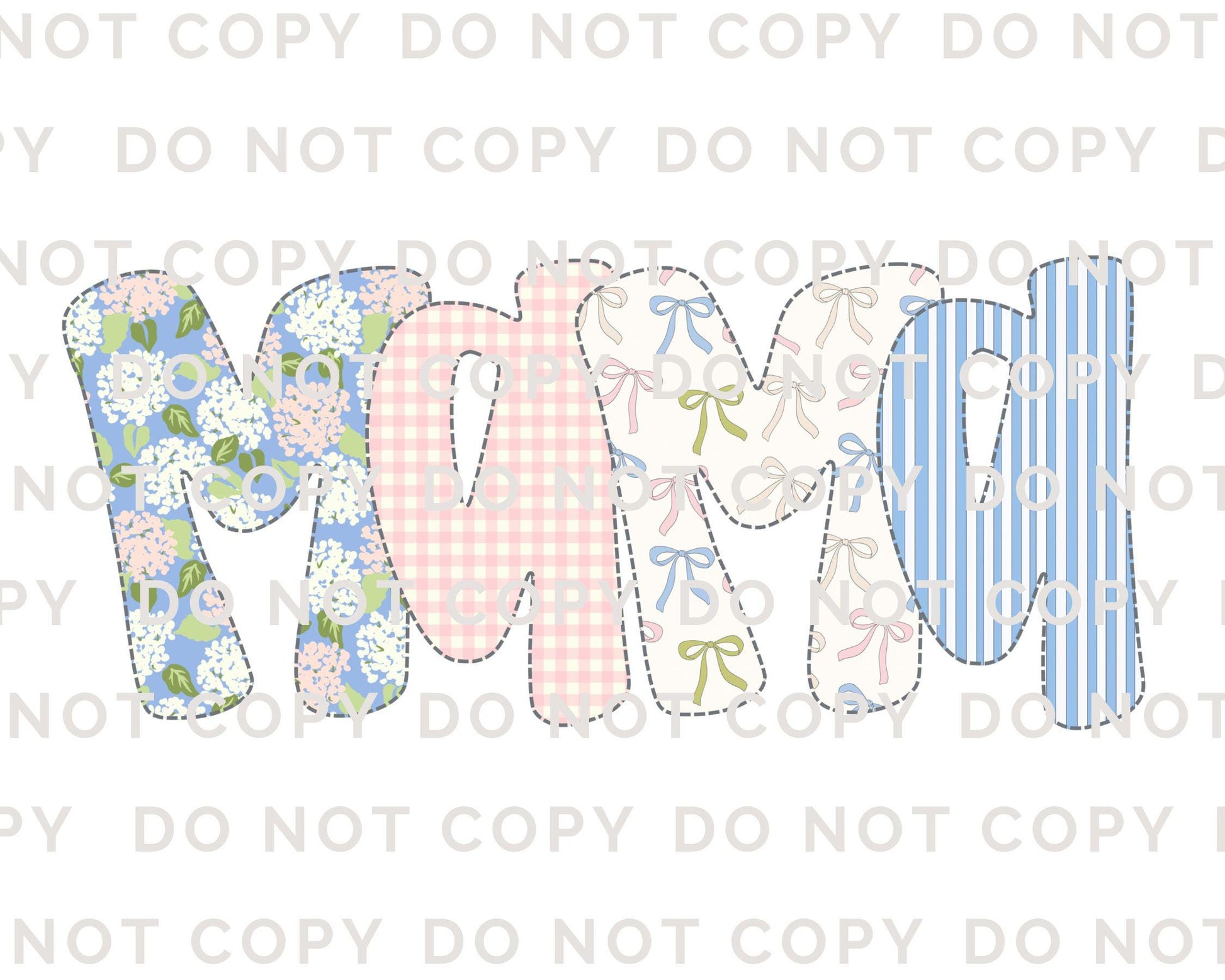 Mother's Day DTF Transfer, Ready to Press, T-shirt Transfer, Heat Transfer, Direct to Film, Spring, Girly, Floral Faux Quilted Coquette Mama