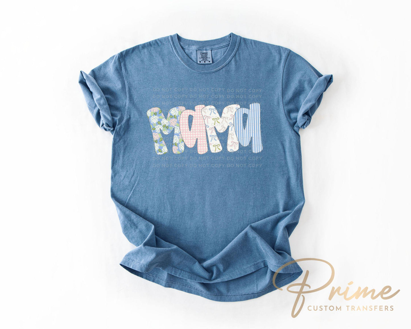 Mother's Day DTF Transfer, Ready to Press, T-shirt Transfer, Heat Transfer, Direct to Film, Spring, Girly, Floral Faux Quilted Coquette Mama