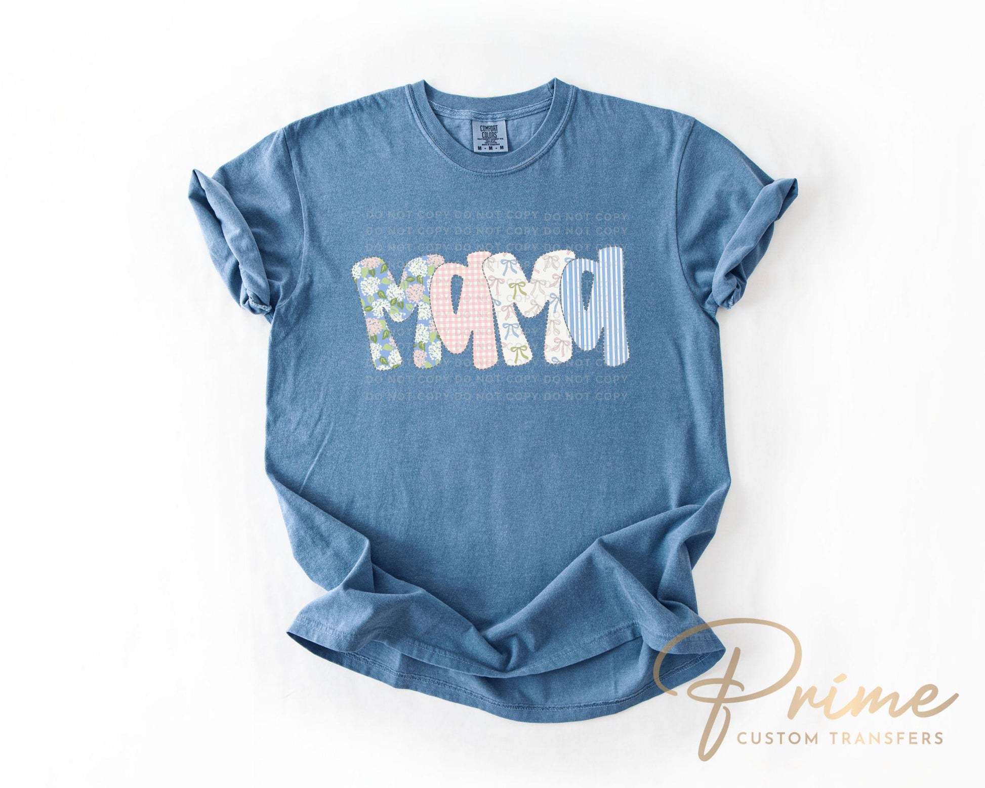 Mother's Day DTF Transfer, Ready to Press, T-shirt Transfer, Heat Transfer, Direct to Film, Spring, Girly, Floral Faux Quilted Coquette Mama