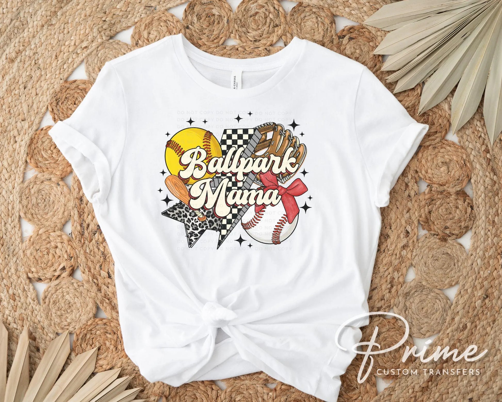 Softball Baseball Mama DTF Transfer, Ready to Press, T-shirt Transfer, Heat Transfer, Direct to Film, Sport Mama, Game Day, Coquette Bow