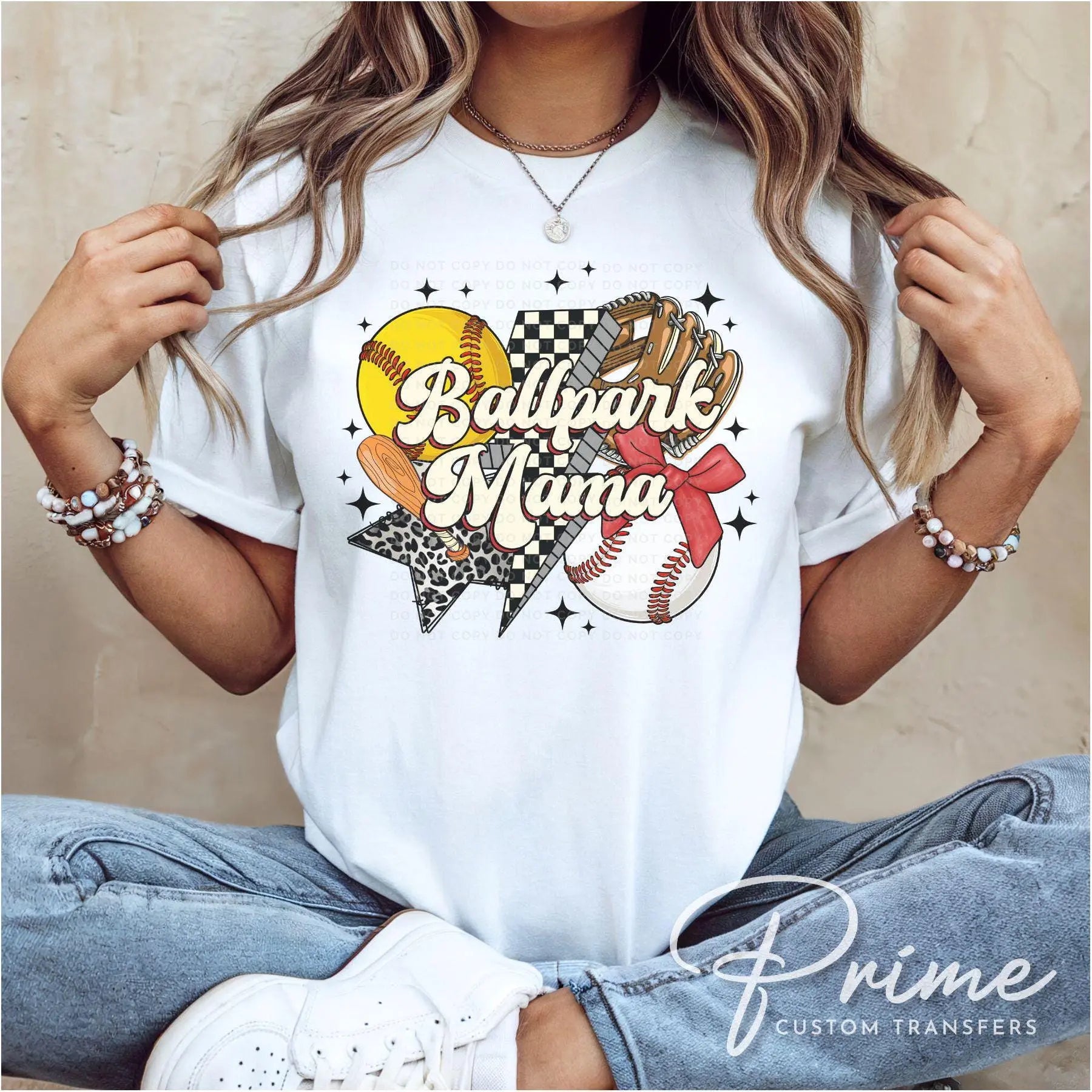 Softball Baseball Mama DTF Transfer, Ready to Press, T-shirt Transfer, Heat Transfer, Direct to Film, Sport Mama, Game Day, Coquette Bow