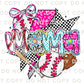 Coquette Baseball Mama DTF Transfer, Ready to Press, T-shirt Transfer, Heat Transfer, Direct to Film, Sport Mama, Game Day, Brushstroke, Bow
