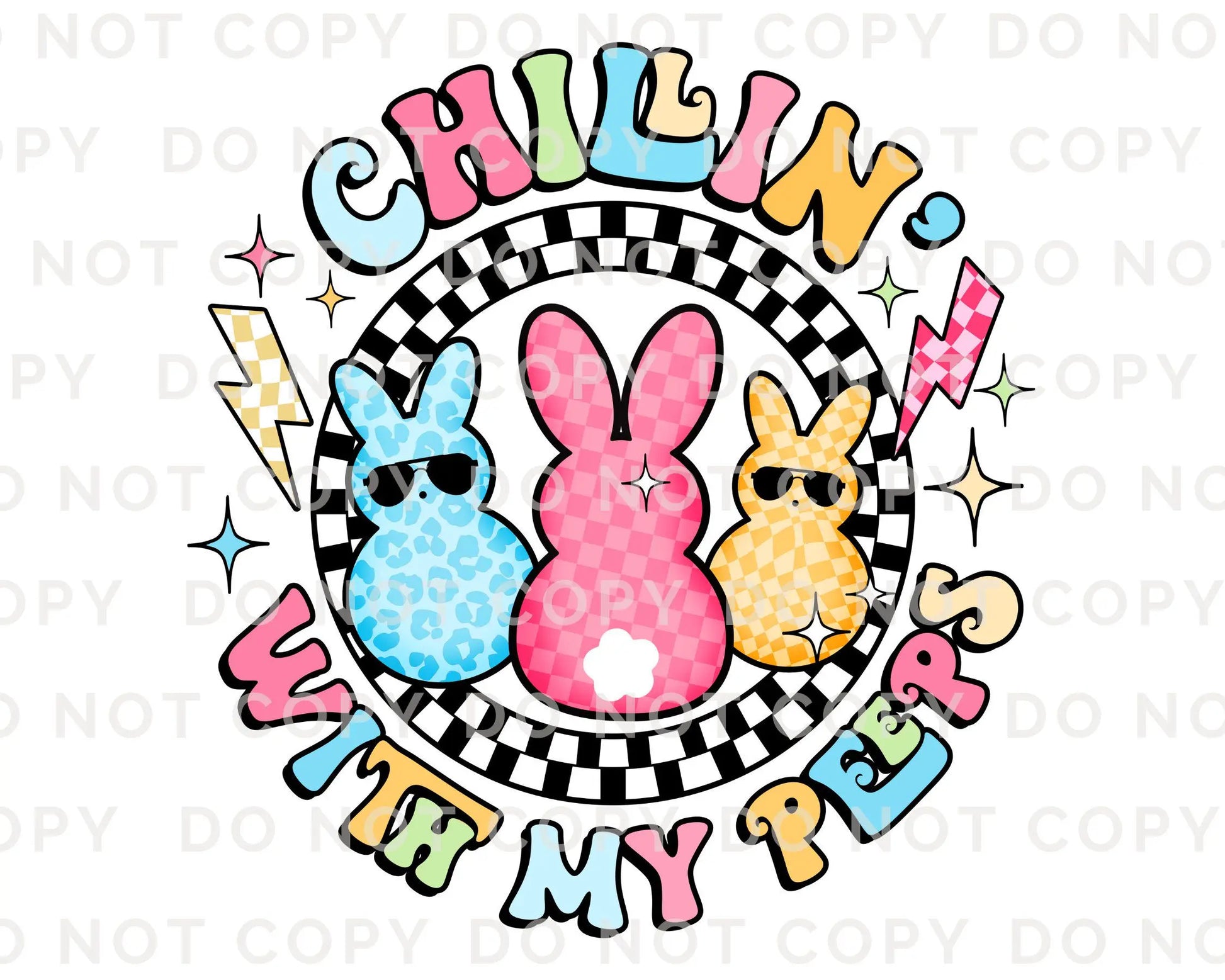 Easter DTF Transfer, Ready to Press, T-shirt Transfer, Heat Transfer, Direct to Film, Pastel, Retro Styled Shirt, Candy, Easter Bunny Rabbit