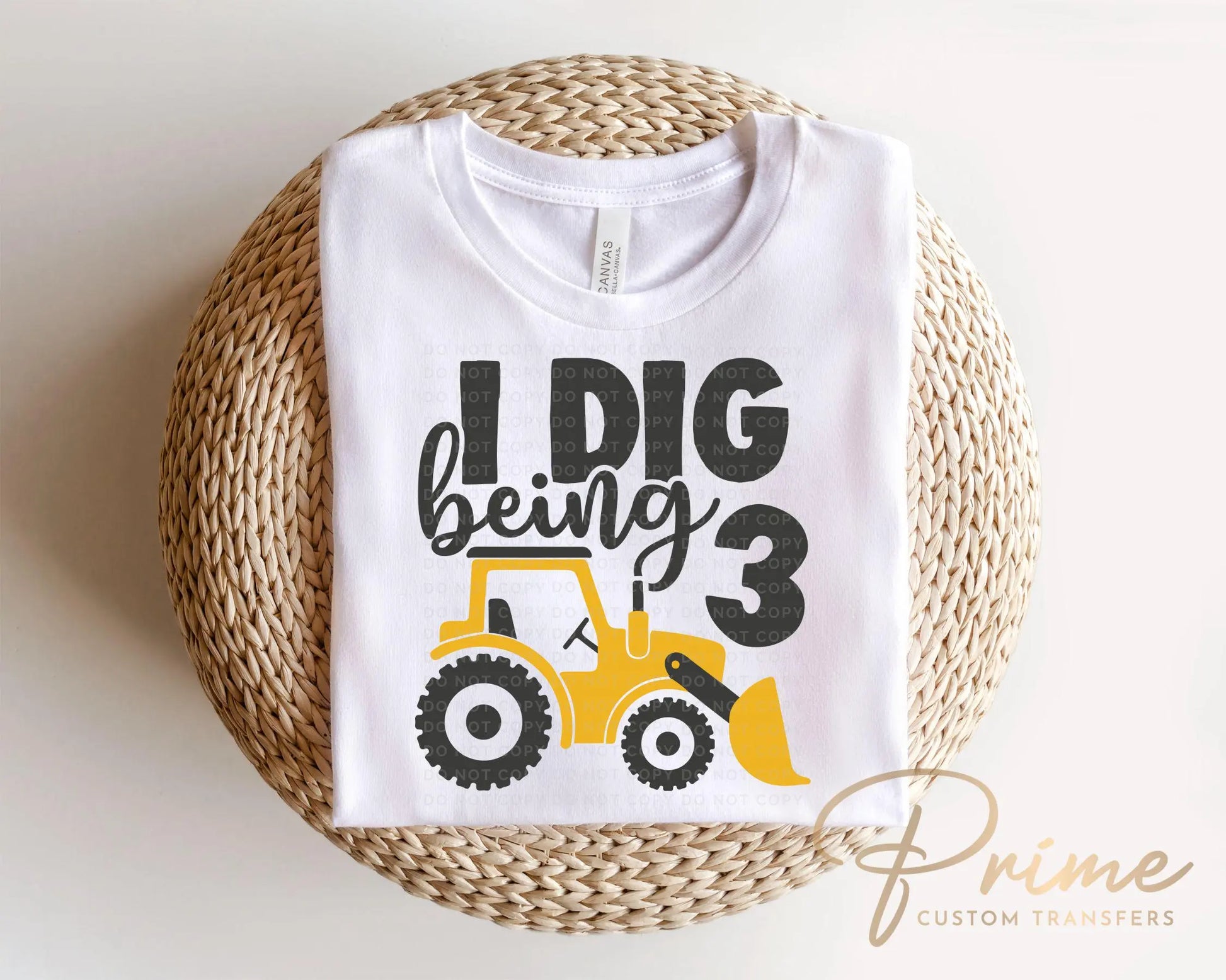 Birthday Boy DTF Transfers, Ready to Press, T-shirt Transfers, Heat Transfer, Direct to Film, Third Birthday Party, Tractor, I Dig Being 3