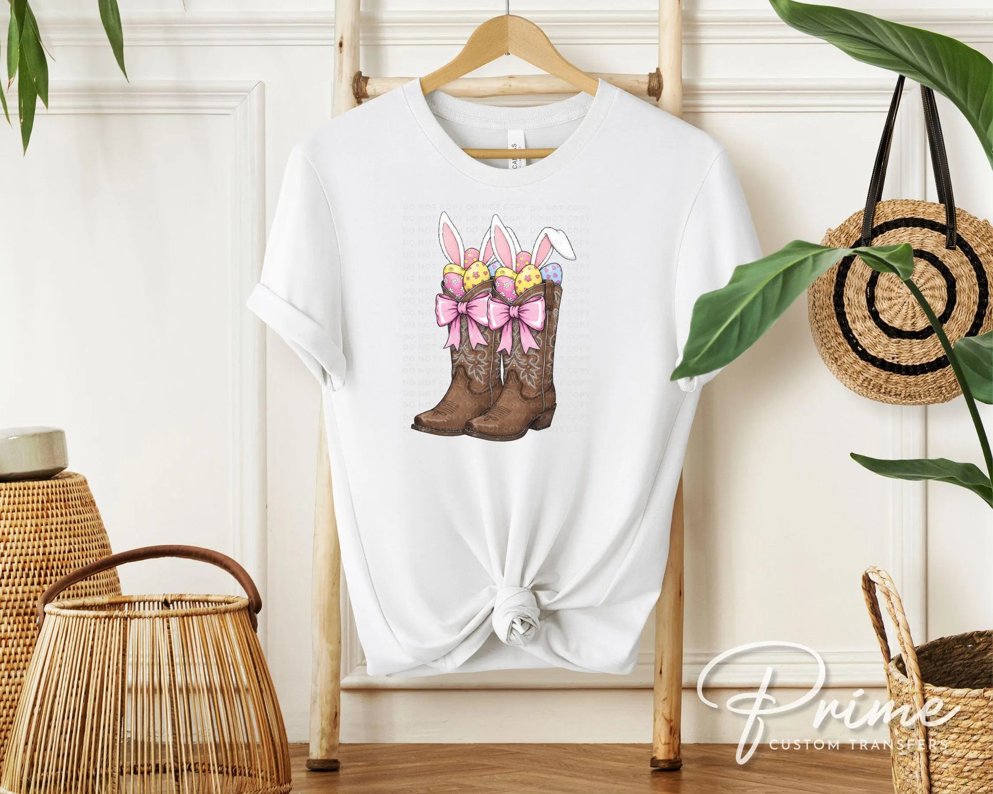 Easter DTF Transfer, Ready to Press, T-shirt Transfer, Heat Transfer, Direct to Film, Western, Coquette Bow, Cowgirl, Easter Cowboy Boots