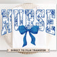 Nurse DTF Transfer, Ready to Press, T-shirt Transfer, Heat Transfer, Direct to Film, Hospital, Stethoscope, Floral Blue Toile Coquette Bow