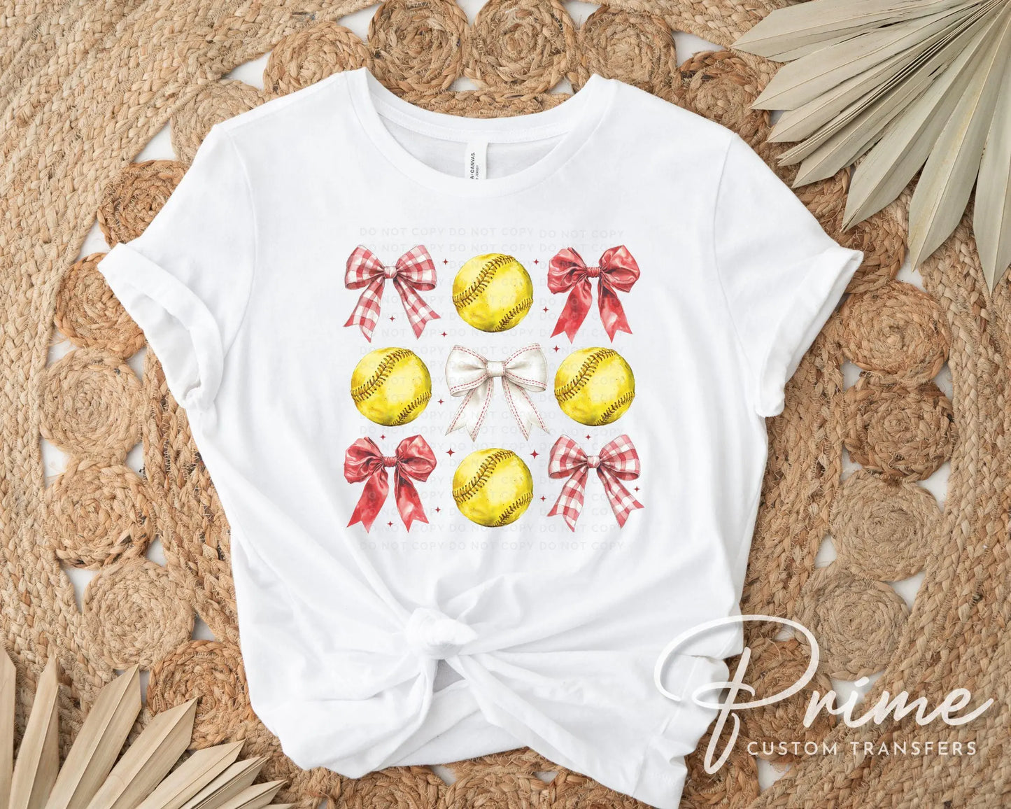 Softball DTF Transfers, Ready to Press, T-shirt Transfers, Heat Transfer, Direct to Film, Sports Mom, Softballs and Bows, Coquette, Trendy