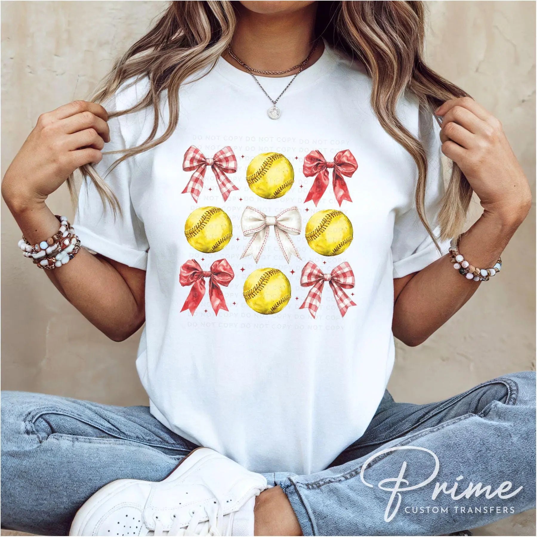 Softball DTF Transfers, Ready to Press, T-shirt Transfers, Heat Transfer, Direct to Film, Sports Mom, Softballs and Bows, Coquette, Trendy