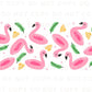 UV DTF 16oz Libbey Cup Wrap Sticker, Ready To Apply, Direct to Film, Wrap, Summer, Glass Can, Permanent, Summer, Cute, Pink Flamingo Float