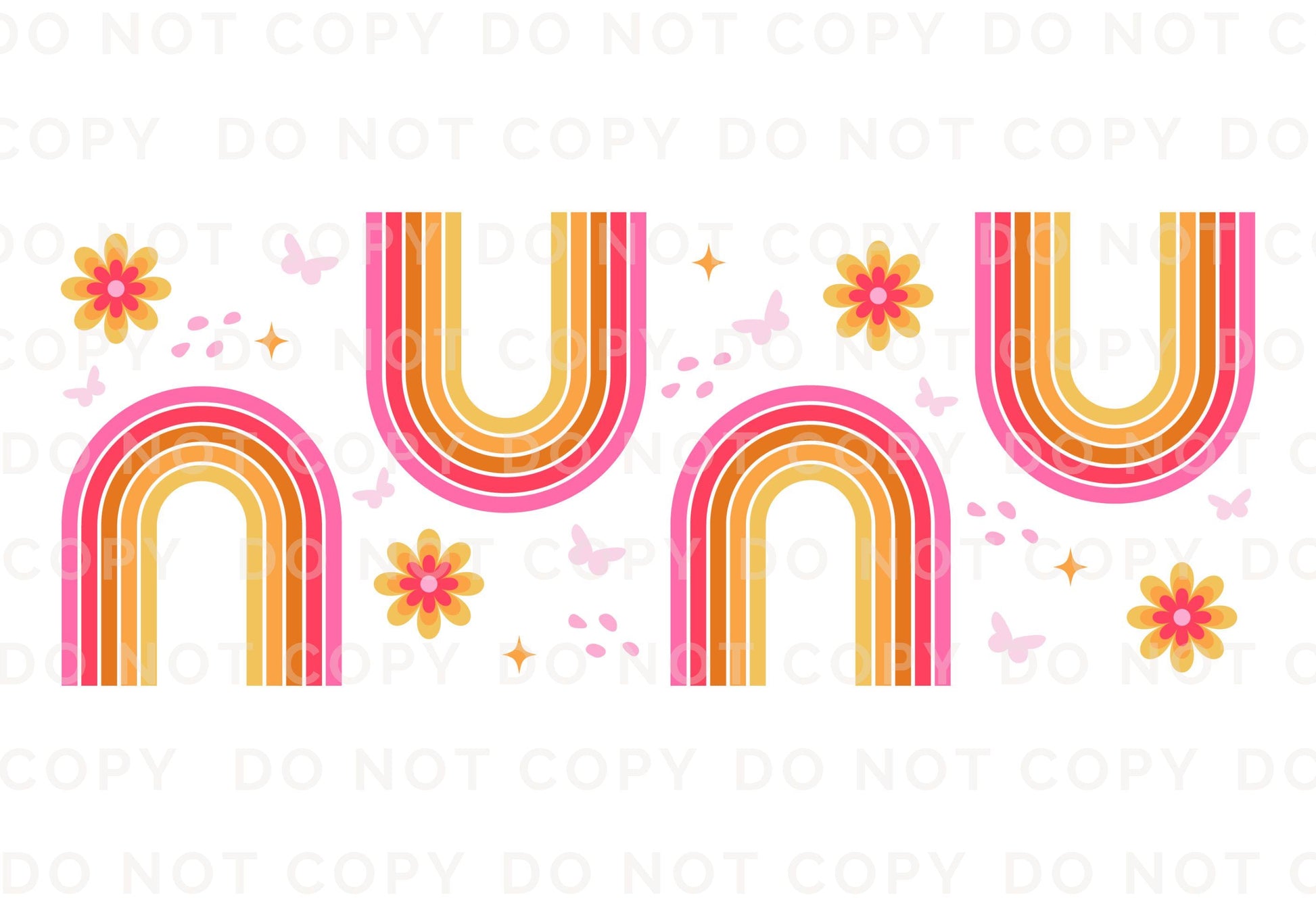 UV DTF Libbey 16oz Cup Wrap Sticker, Ready to Apply, Permanent Adhesive, Waterproof, Glass Can, Spring, Boho Rainbow, 70's Vintage Style