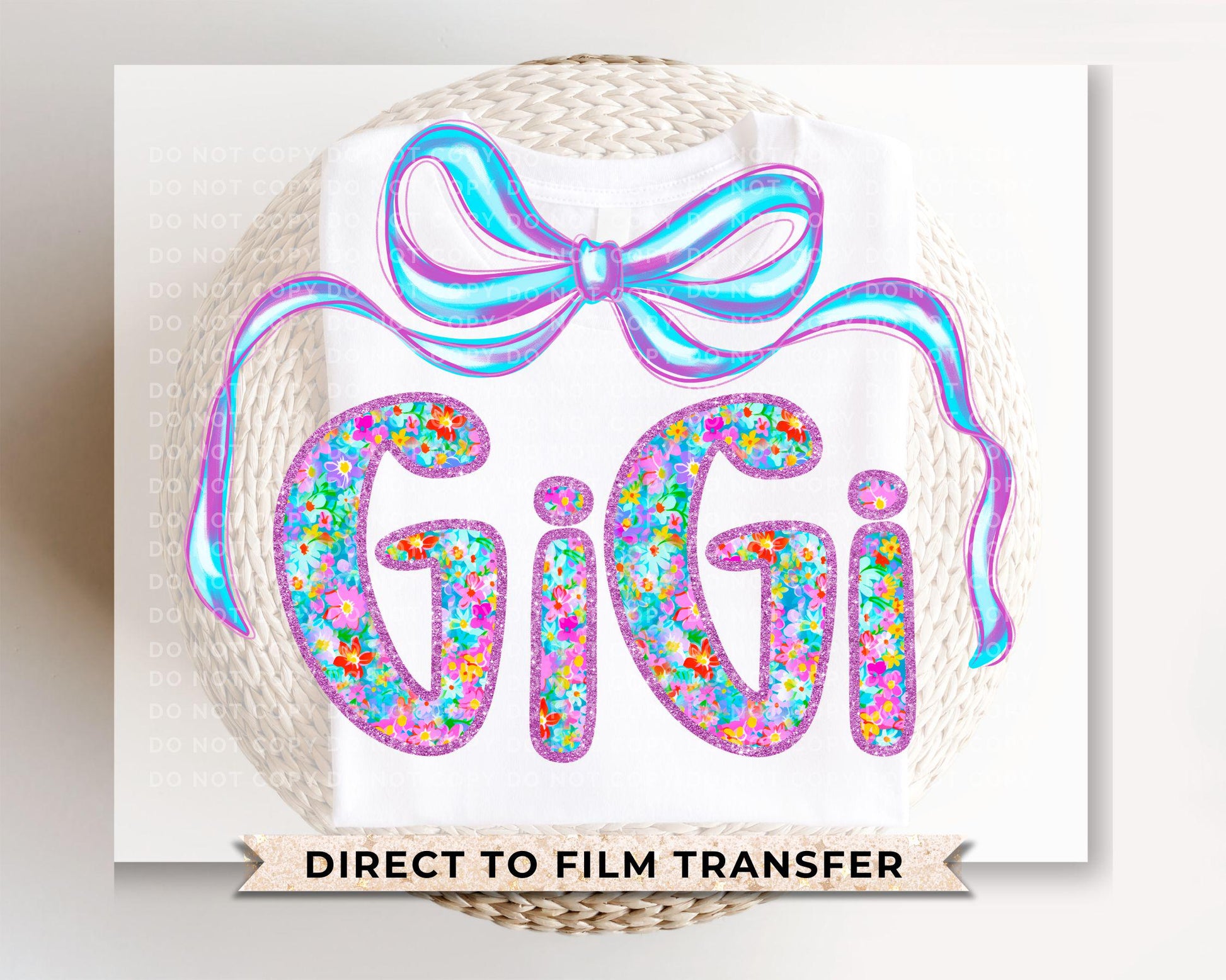 Mother's Day DTF Transfers, Ready to Press, T-shirt Transfers, Heat Transfer, Direct to Film, Flowers, Gift for Grandma, Neon Floral Gigi