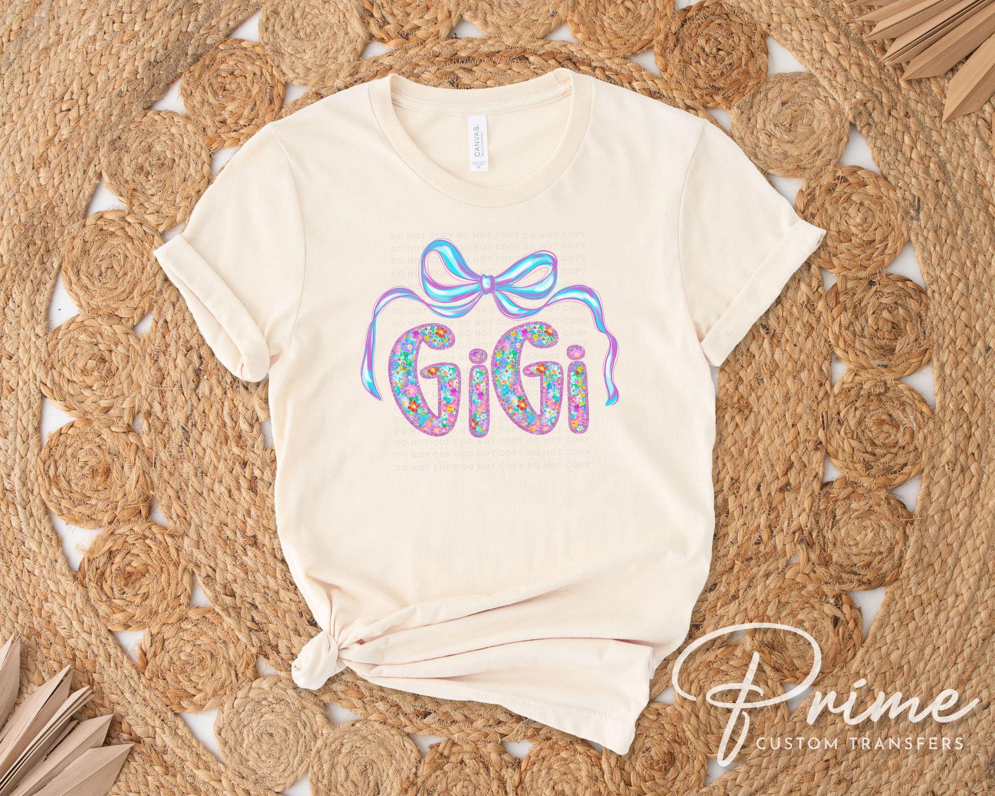 Mother's Day DTF Transfers, Ready to Press, T-shirt Transfers, Heat Transfer, Direct to Film, Flowers, Gift for Grandma, Neon Floral Gigi