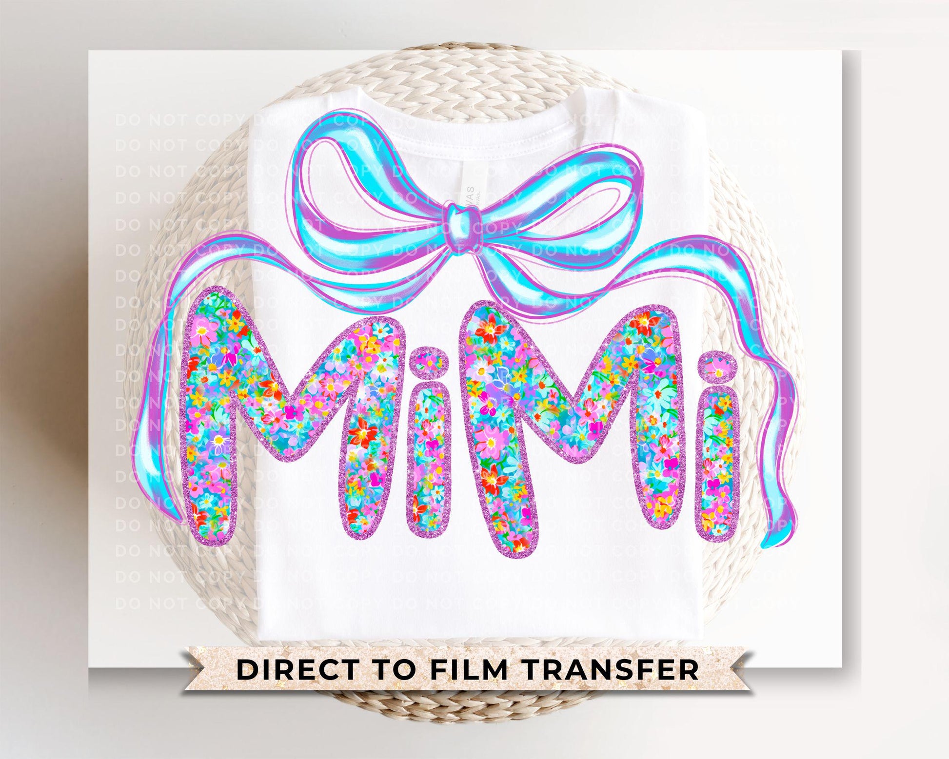 Mother's Day DTF Transfers, Ready to Press, T-shirt Transfers, Heat Transfer, Direct to Film, Flowers, Gift for Grandma, Neon Floral Mimi