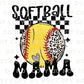 Softball DTF Transfers, Ready to Press, T-shirt Transfers, Heat Transfer, Direct to Film, Sports Mom Apparel, Trendy Checkered Softball Mama