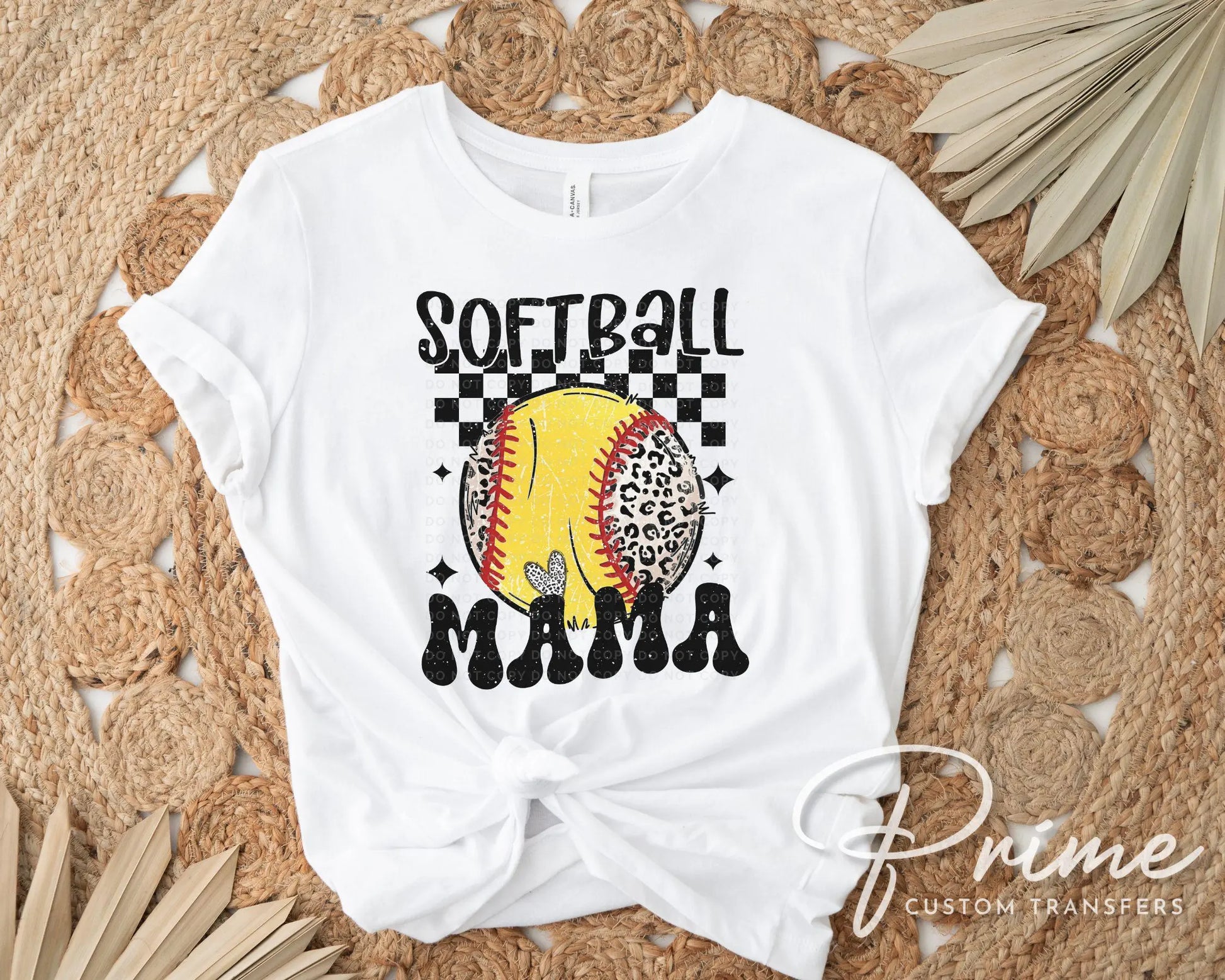 Softball DTF Transfers, Ready to Press, T-shirt Transfers, Heat Transfer, Direct to Film, Sports Mom Apparel, Trendy Checkered Softball Mama