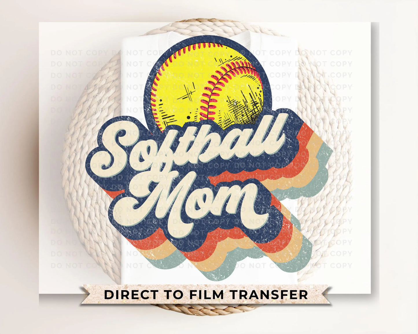 Baseball DTF Transfer, Ready to Press, T-shirt Transfer, Heat Transfer, Direct to Film, Sport Mom, Game Day, Retro Style Softball Mama