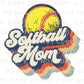 Baseball DTF Transfer, Ready to Press, T-shirt Transfer, Heat Transfer, Direct to Film, Sport Mom, Game Day, Retro Style Softball Mama