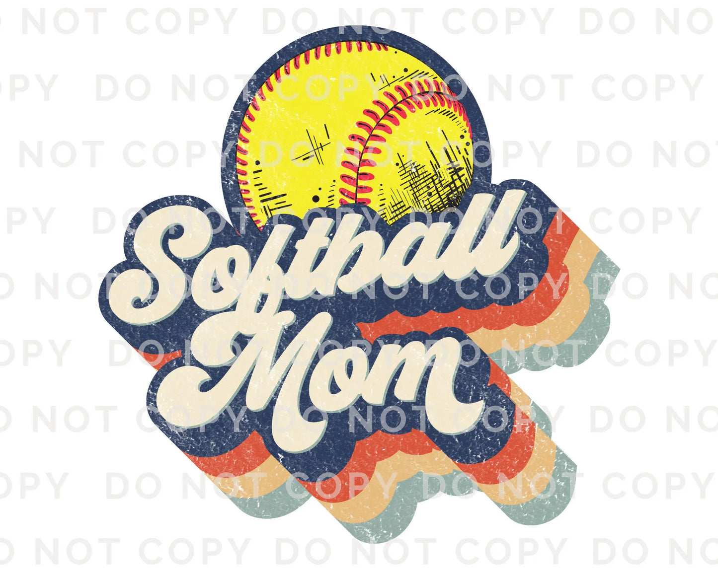 Baseball DTF Transfer, Ready to Press, T-shirt Transfer, Heat Transfer, Direct to Film, Sport Mom, Game Day, Retro Style Softball Mama