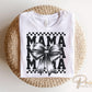 Mother's Day DTF Transfer, Ready to Press, T-shirt Transfer, Heat Transfer, Direct to Film, Stacked Retro Style Mama Coquette Bow
