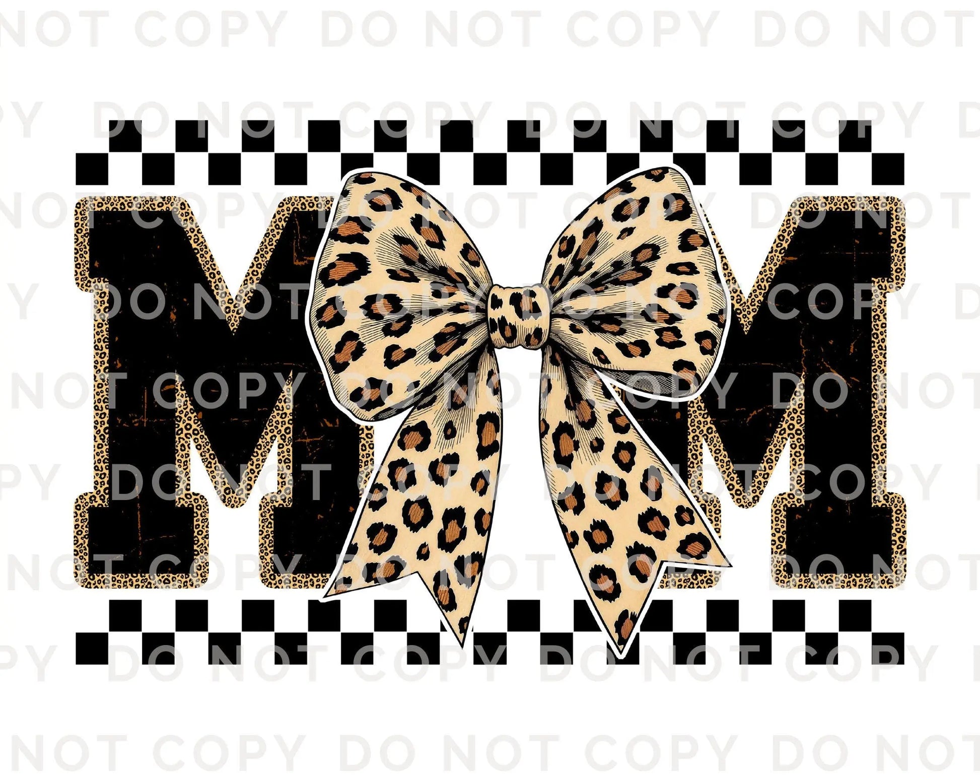 Mother's Day DTF Transfer, Ready to Press, T-shirt Transfer, Heat Transfer, Direct to Film, Animal Print, Leopard Print Mom Coquette Bow