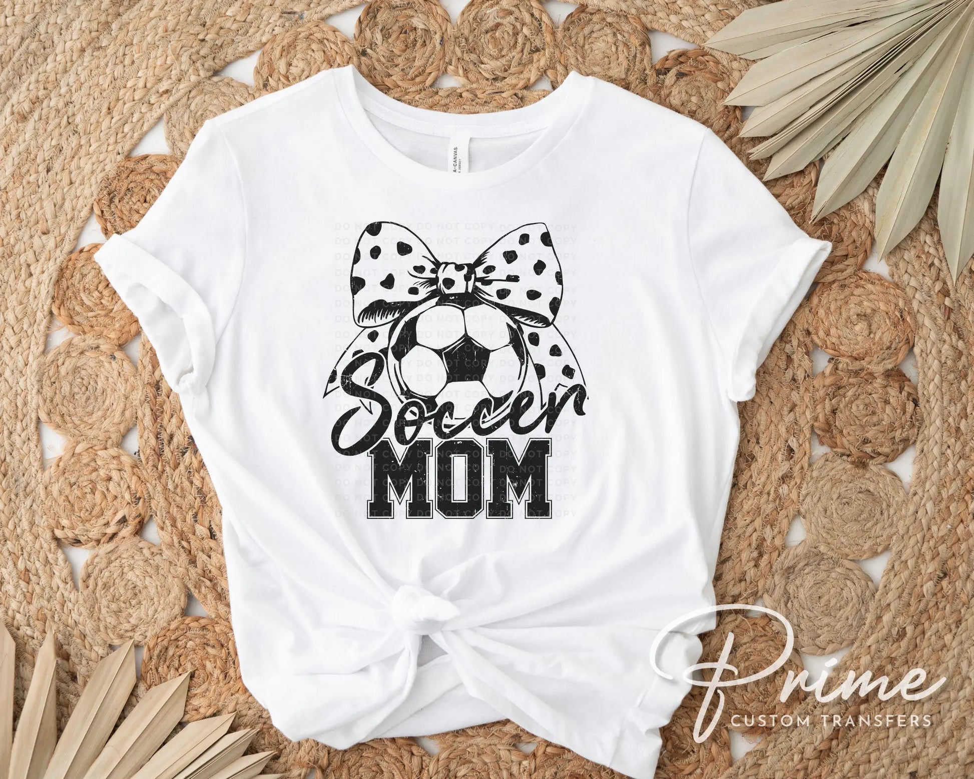 Soccer Mom DTF Transfer, Ready to Press, T-shirt Transfers, Heat Transfer, Direct to Film, Cold Peel, Sports Mom, Girly, Coquette Soccer Bow