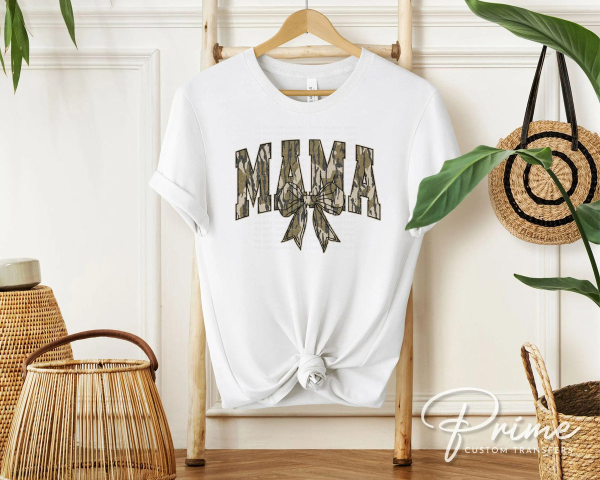 Mother's Day DTF Transfer, Ready to Press, T-shirt Transfer, Heat Transfer, Direct to Film, Hunting Mama Camo, Trendy Aesthetic, Camouflage