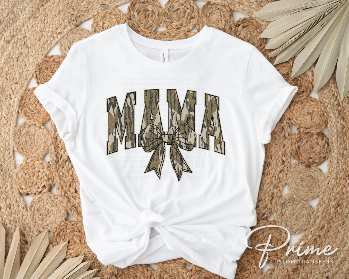 Mother's Day DTF Transfer, Ready to Press, T-shirt Transfer, Heat Transfer, Direct to Film, Hunting Mama Camo, Trendy Aesthetic, Camouflage