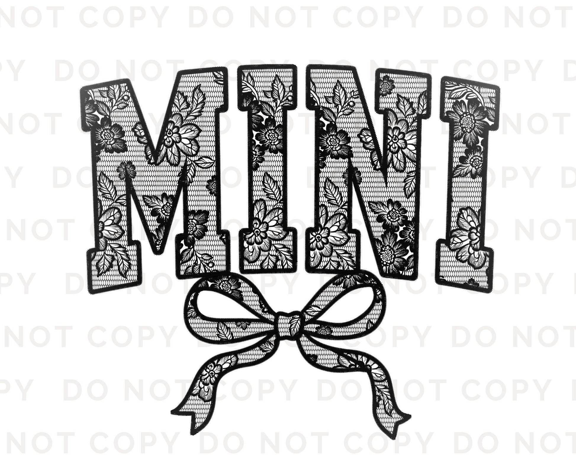 Mother's Day DTF Transfer, Ready to Press, T-shirt Transfers, Heat Transfer, Direct to Film, Mommy and Me, Coquette Faux Mini White Lace Bow