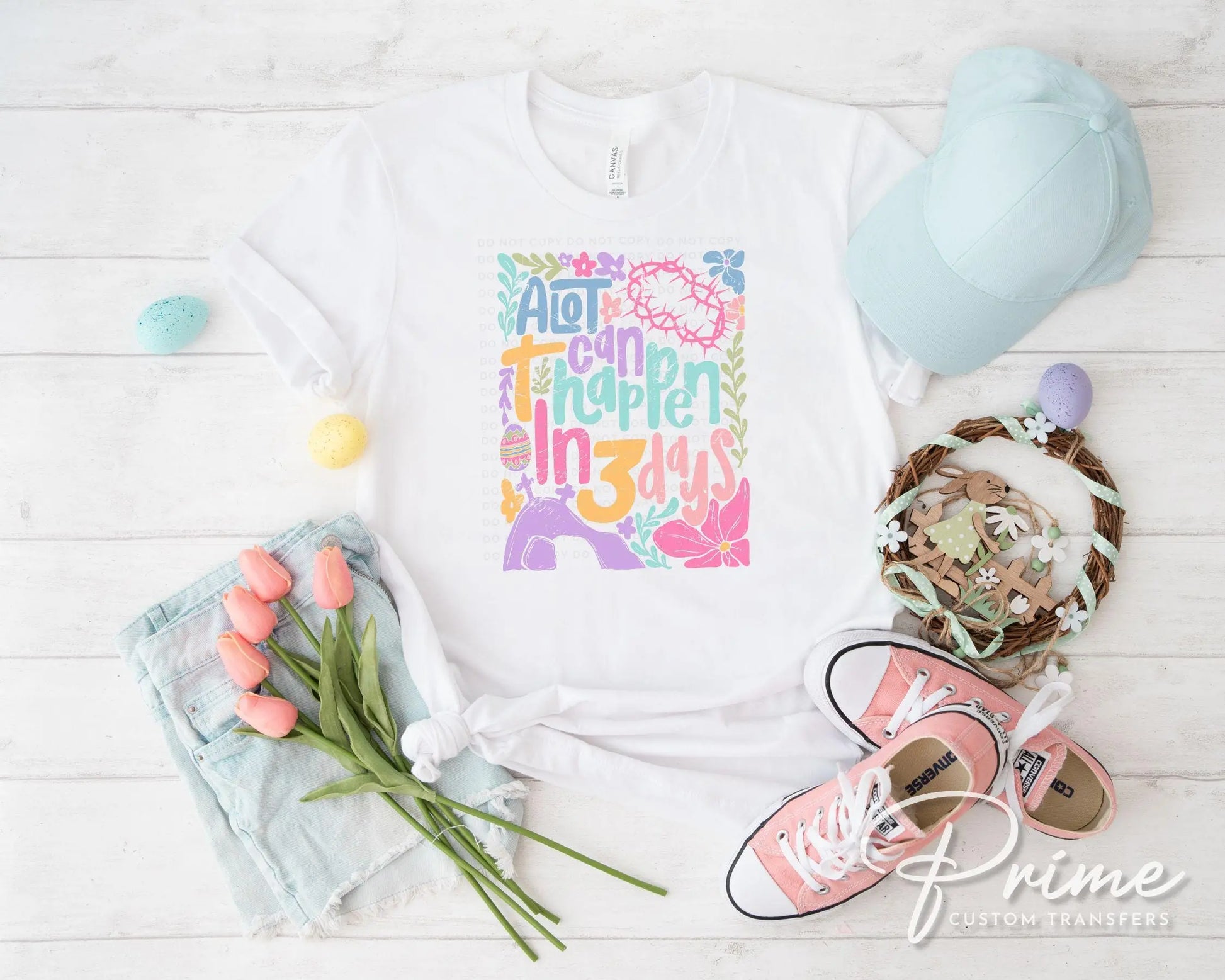Easter DTF Transfer, Ready to Press, T-shirt Transfer, Heat Transfer, Direct to Film, Bible, Christian, Jesus, A Lot Can Happen in 3 Days