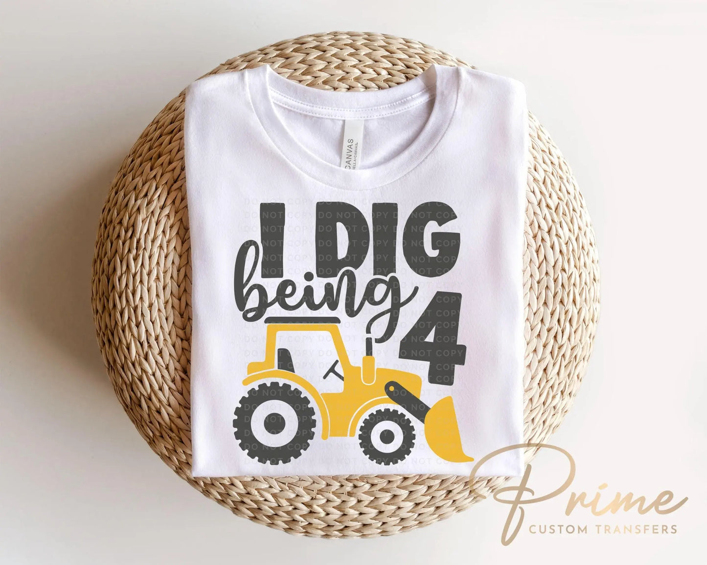 Birthday Boy DTF Transfers, Ready to Press, T-shirt Transfers, Heat Transfer, Direct to Film, Third Birthday Party, Tractor, I Dig Being 4