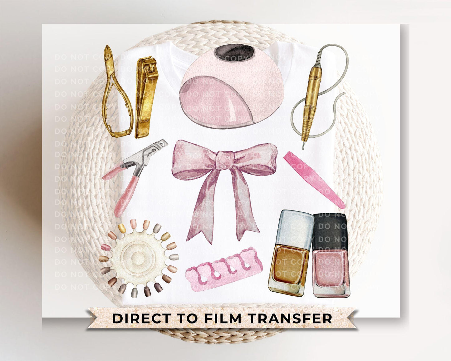 Nail Tech DTF Transfers, Ready to Press, T-shirt Transfers, Heat Transfer, Direct to Film, Cosmetology, Beauty, Coquette, Artist, Manicure