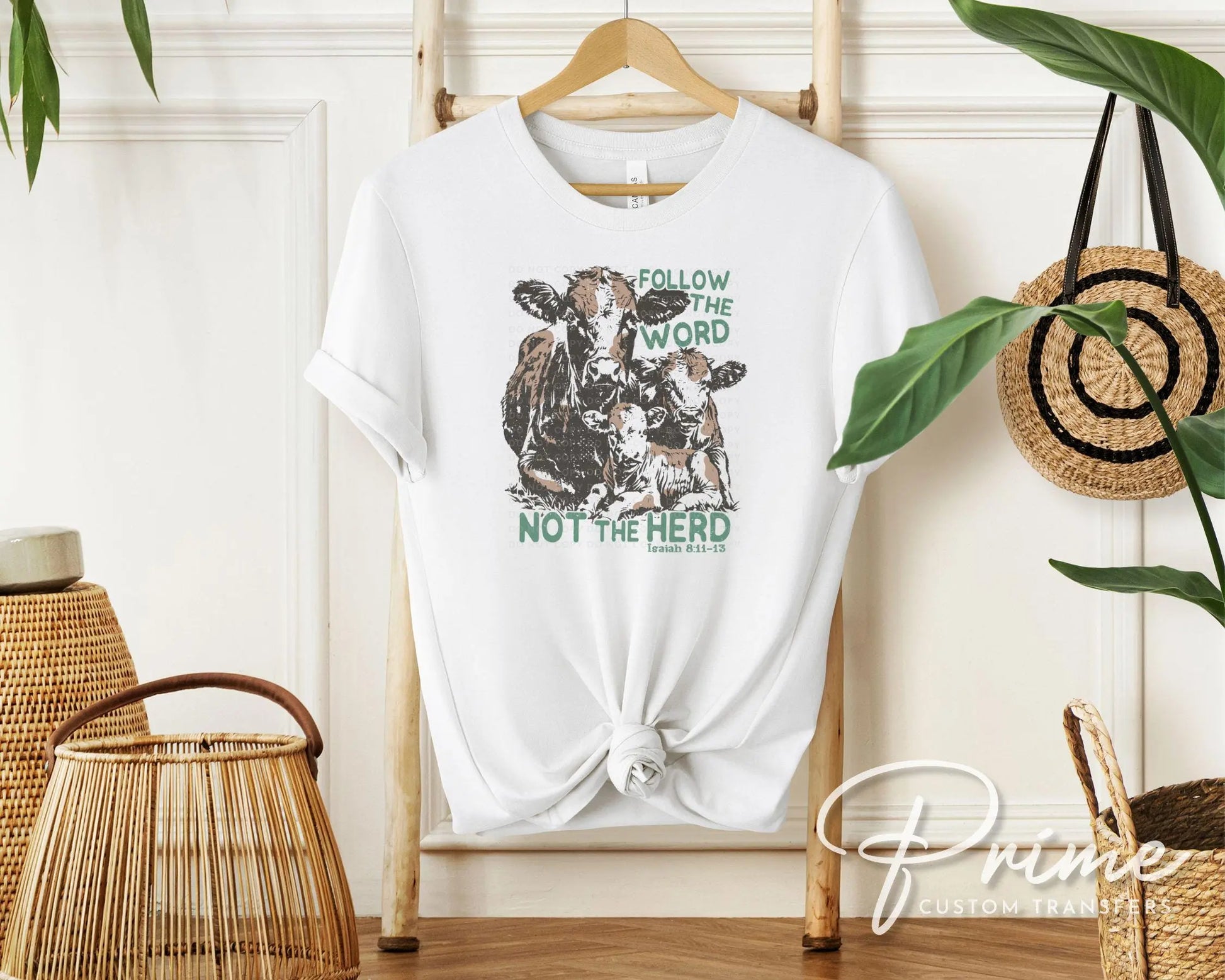Follow The Word Not The Herd DTF Transfer, Ready to Press, T-shirt Transfer, Heat Transfer, Direct to Film, Western, Christian, Bible Verse